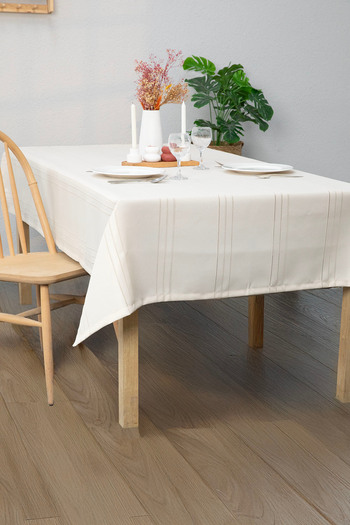 FAVORA Beige Neva Stain Resistant Table Cloth 160X220