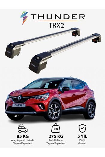 Thunder RENAULT CAPTUR 2020-Sonrası TRX2 Thunder Carrier Kilitli Ara Atkı Taşıyıcı Tavan Barı Siyah