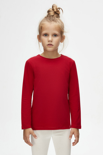 LOVETTI UniSex red Children'S T-Shirt - Crew NecK, Long Sleeve, SeaSonal