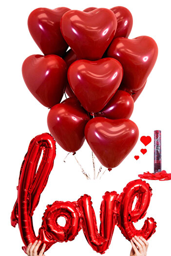 Baloncu Dede 20Pcs Heart Balloon Confetti Valentine's Birthday Anniversary Marriage Proposal Ornament Material