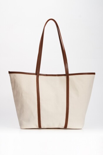 BAHELS Brown Nuage Canvas Tote Shoulder Bag