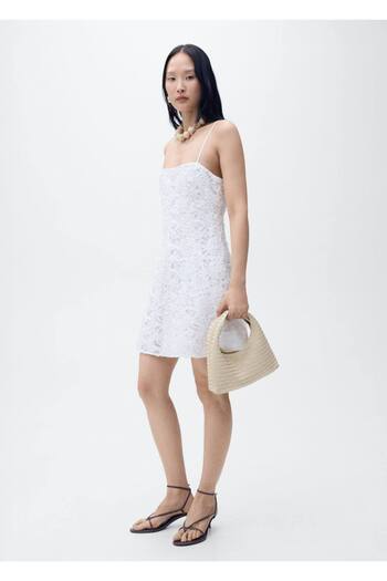 MANGO Woman Short Dress with Floral Texture