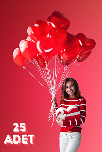 Baloncu Dede I Love You Written Heart Balloon Ring Red Heart Helium Balloon Confetti Lover and Special Day