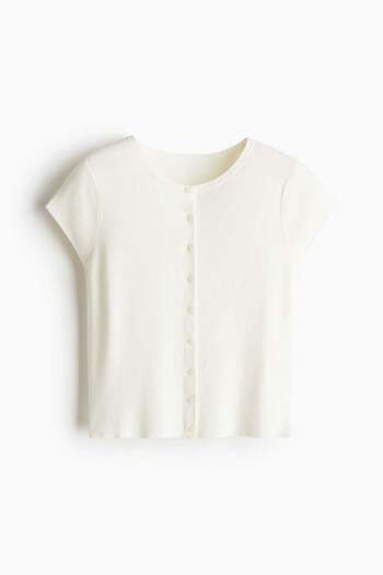 H&M Short-sleeved Fine-knit Cardigan