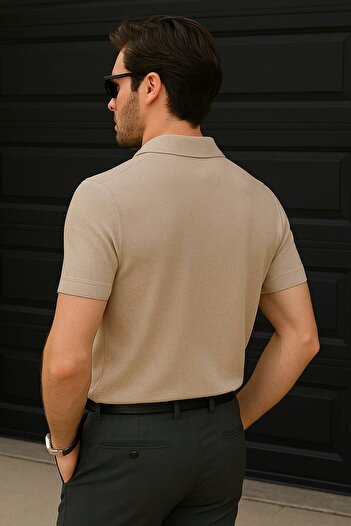 Delpino Πλεκτό Polo Neck Ανδρικό βαμβακερό T-shirt
