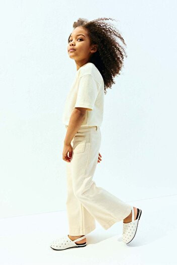 H&M Flared twill capri trousers