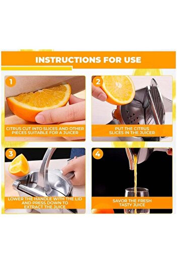 COOYA Handheld Juicer, Stainless Steel, Easy to Clean, Suitable for Citrus, Lemon, Lime and Other Fruits