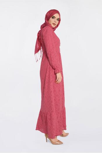 Alvina Lace Button Detailed Dress 4390-1