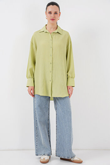 Bigdart Women's Striped Long Shirt Tunic 5963 - E.Green