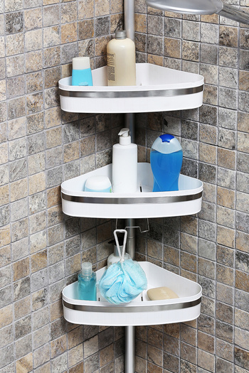 Prima Nova White Rust-Free Aluminum Pipes - Fına Bathroom Corner Shelf