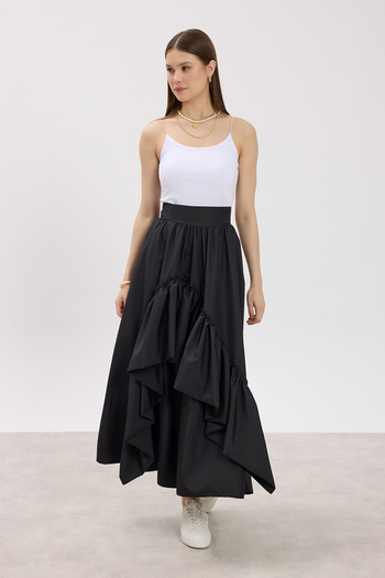 Birgül Bektaş Black Flounce Skirt