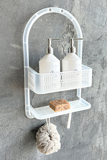 Prima Nova Ceres, Plastic Bathroom Shower Shelf-Transparent