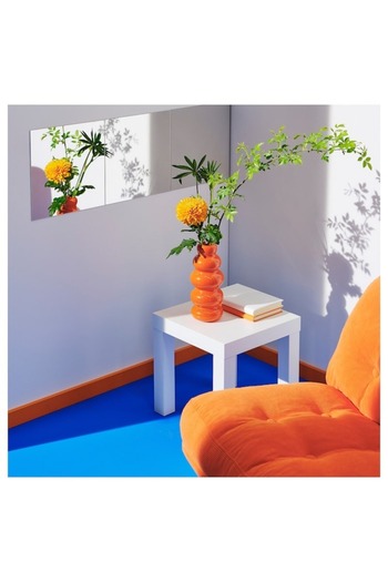 IKEA KÄLLARHALS Orange Vase 26 cm – Modern Stoneware Decor Piece for Flowers or Standalone Style