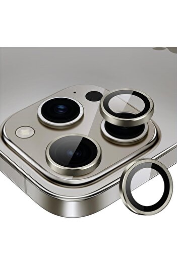 AWH iPhone 15 Pro/Pro Max Camera Lens Protector, Bling Metal Diamond Ring, 9H Scratchproof (Gray)