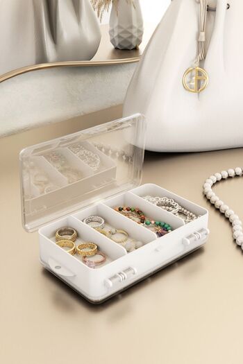 Pufwin Home Mini Multi-Purpose Double Compartment Jewelry and Accessory Box Organizer