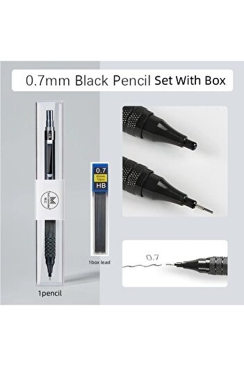 Choice 0.7mm black set 0.3 0.5 0.7 2.0mm Art Drawing Automatic Pencils Low Center of Gravity Retractable Ni