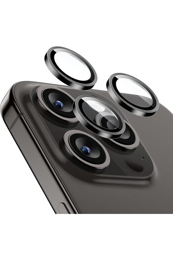 AWH Camera Lens Protector for iPhone 16/15/14 Pro Max/Pro, Scratch-Resistant, HD Glass (Black)