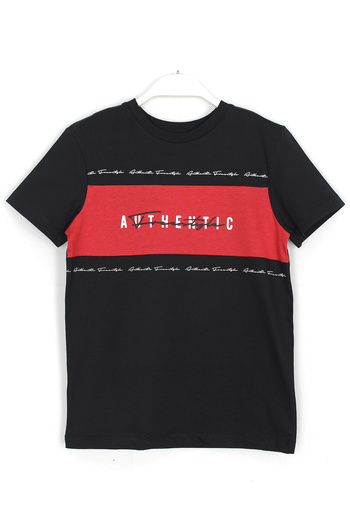 DobaKids Boy's Black Authentic Printed T-shirt
