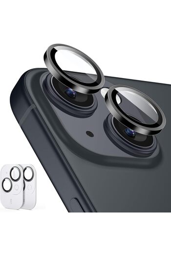 AWH 2 Pack Camera Lens Protector for iPhone 15/15 Plus/14/14 Plus, Scratch-Resistant (Black)