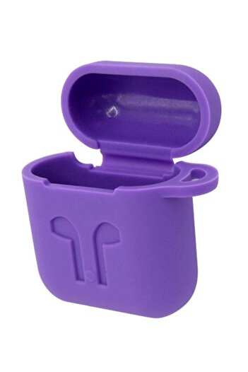 Generic Shock Absorbing Protective Silicone Case Cover for AirPods with Safety Ring Purple CaseUnbrand