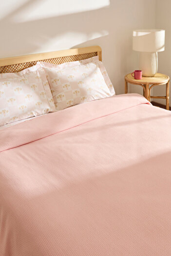 Kaşmir Home Runa %100 Pamuk Çift Kişilik Pike Takımı Rose