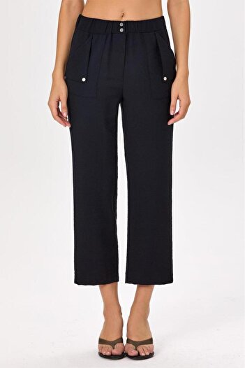 İKİLER Elastic Waist and Snap Pocket Trousers 025-3512