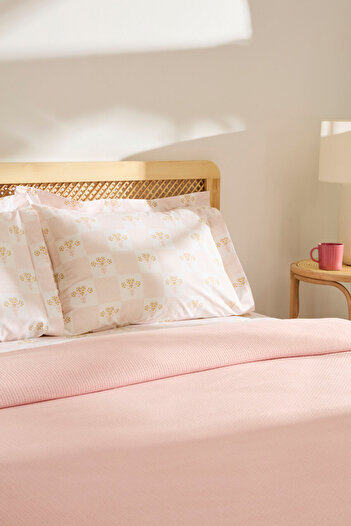 Kaşmir Home Runa %100 Pamuk Çift Kişilik Pike Takımı Rose