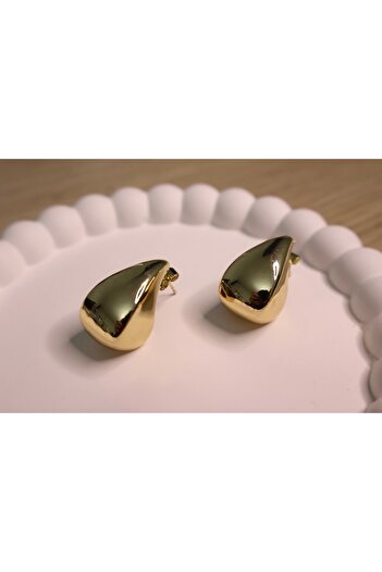 Mia Water Drop Gold Color Steel Earrings