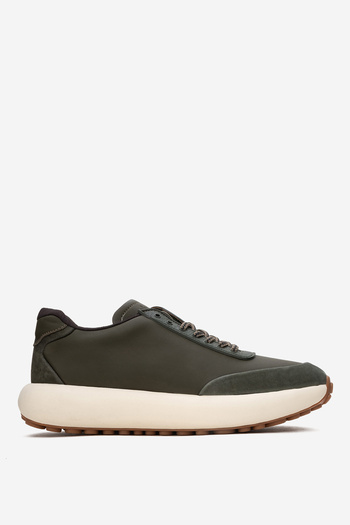 MARCOMEN Men's Thick Sole Sneaker Real Leather (Mc 21257 Khaki)