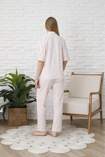 Espuar 773 Boxed Classic Short Sleeve Women's Shirt Pajama Set, Button-Down Viscose Pajama Set