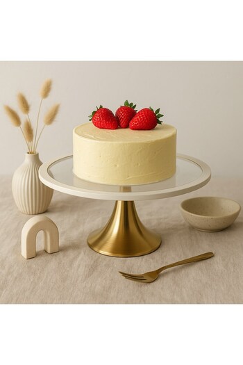 Fiyakalı Ürünler Atölyesi Cream Colored Round Cake Stand - Cake and Cookie Presentation Stand, Dowry and Gift