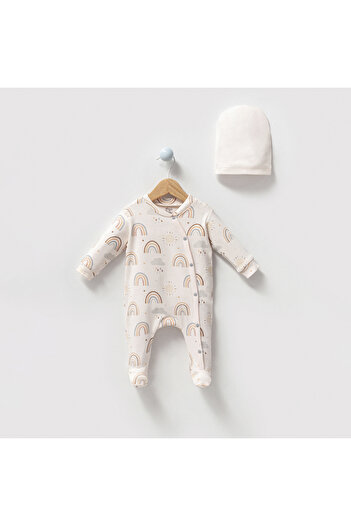 limebabies Baby Natural Pastel Patterned 2-Piece Baby Rompers Set (3-6 MONTHS)