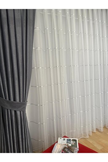 Carrera SOFT SİMLİ GRİ FON PERDE