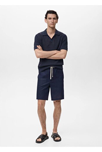 MANGO Man Linen Tied Shorts