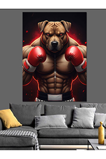 ekart Boxer Dog Decorative Canvas - Mdf Wooden Painting