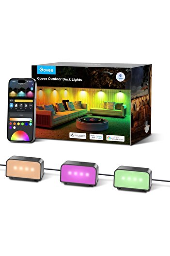 Govee RGBIC Akıllı Dış Mekan Çit Işıkları 6'lı, IP65, Alexa Uyumlu, Müzik Senkron, 60 Sahne