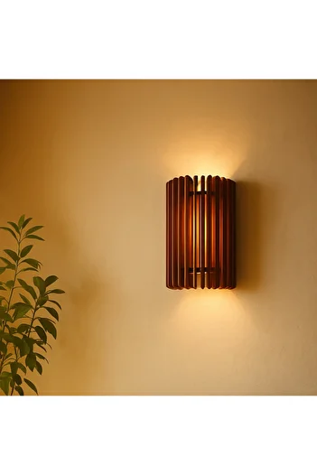 hü ma tasarım ve aksesuar Cheapest Wooden Reflection Daylight Sconce Chandelier Rustic Nordic Sconce