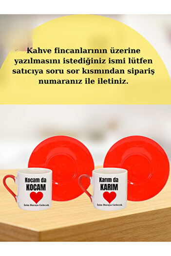 Asay Baskı Karımda Karım Kocamda Kocam Türk Kahve Fincanı