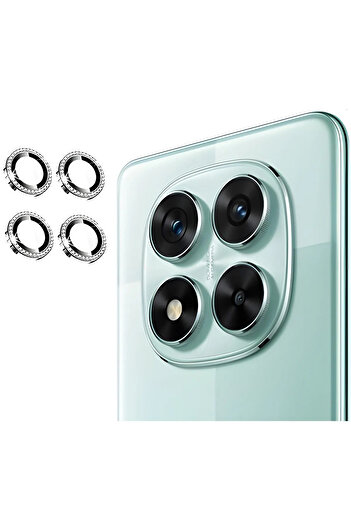 SOLİD CASE Xiaomi Redmi Note 14 Pro 4g Compatible Stony Glossy Camera Lens Protector Glass and Frame Camera Protection