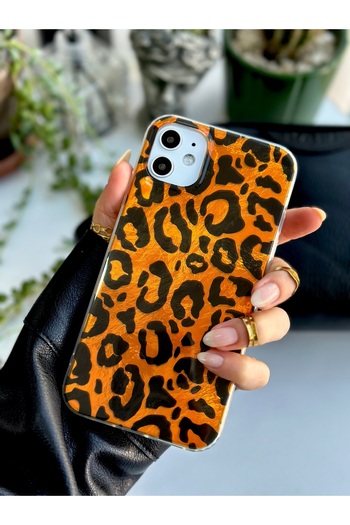 Go Aksesuar iPhone 11 Compatible Shine Leopard Color Gradient Glossy Silicone Case