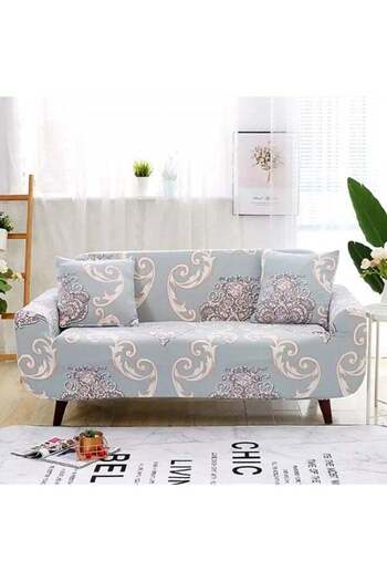 Generic Bohemian Style Double Floral Stretch Sofa Cover Elastic Armchair Cover 3d Digital Modular Sofa Cover