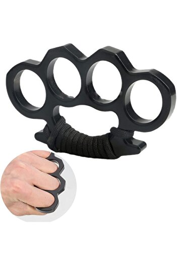 Yelajoy 2PCS Four Finger Protective Gear Toy,with Strap Rope,Multifunctional Camping First Aid Tool,Black