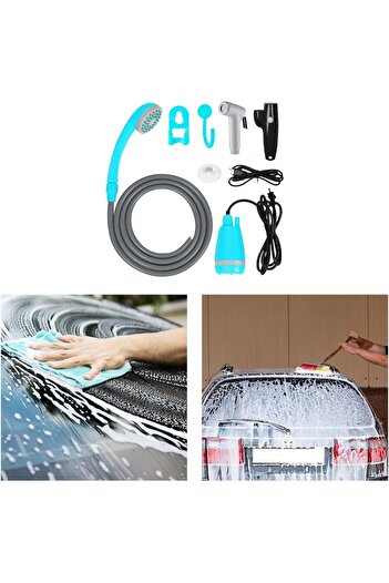 COOYA Camping Shower, Portable, USB Rechargeable, Suitable for Camper and Outdoor, Blue