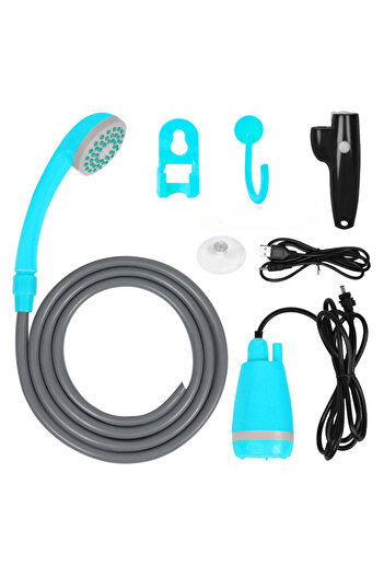 COOYA Camping Shower, Portable, USB Rechargeable, Suitable for Camper and Outdoor, Blue