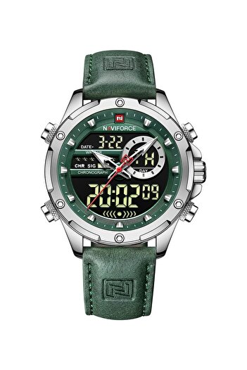 Generic Naviforce Men Military Multifunction Sport Waterproof Leather Watch Digital Analog Quartz