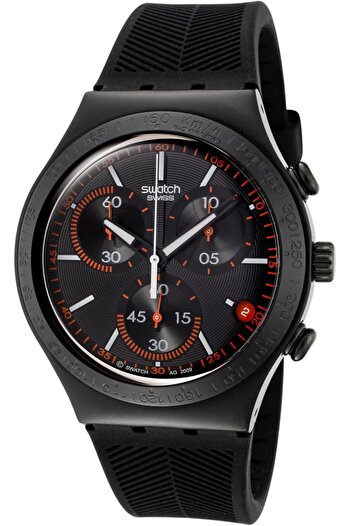 Generic Swatch Irony Chronograph Black Dial Black Silicon