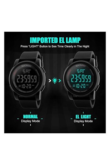 Generic Arabest Sport Watch Men Military Watches Waterproof Electronic Led Double Time Black Wristwatch