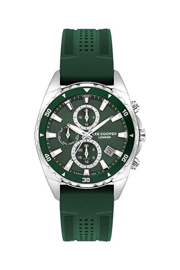 Generic Lee Cooper Men Quartz Movement Watch Multi Function Display And Silicone Strap Lc07527 377 Green