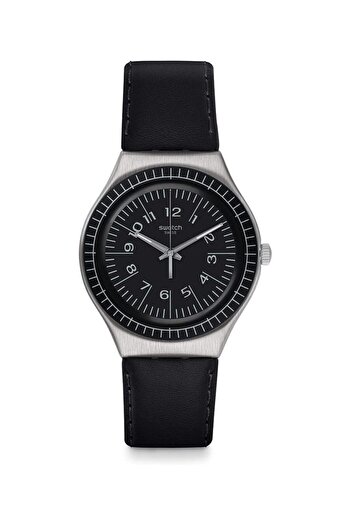 Generic Swatch Antonin Ygs133C Silver Leather Swiss Quartz Fashion Watch