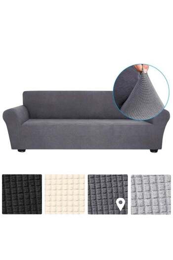 Generic Decdeal 4-Seat Sofa Cover Set Grey